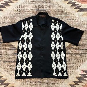 Michael 88 Irvin Men’s Vintage Black & White Button Up Size XL